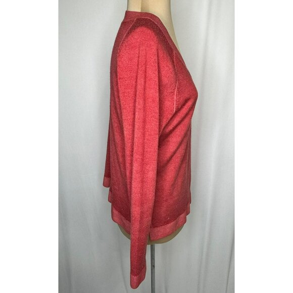 Pendleton Womens Red V-Neck Sweater Small Long Sleeve Soft Knit Lightweight - Picture 5 of 10